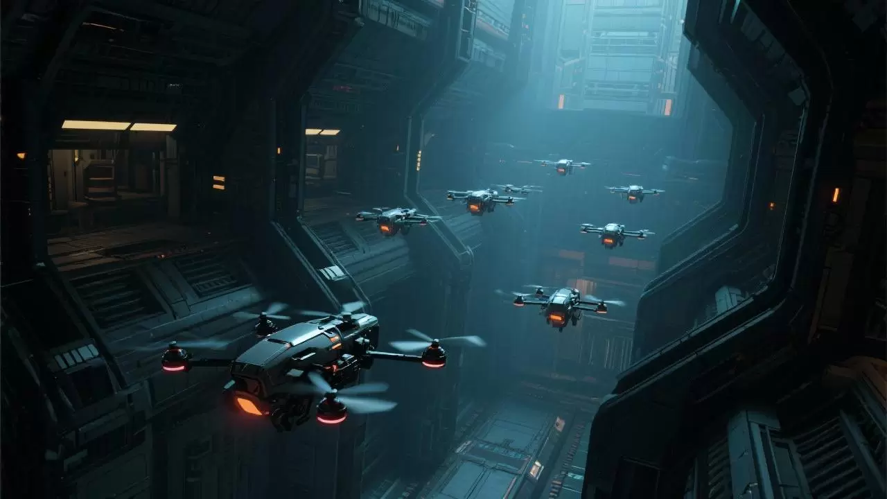 Avance en inteligencia de enjambre: los drones dominan la coordinación autónoma en entornos interiores complejos.